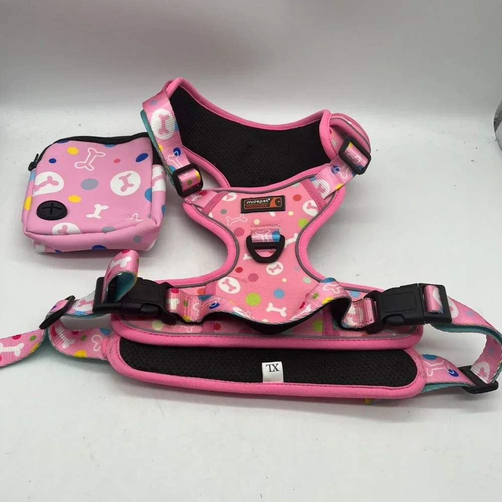 No Pull Dog Harness With Pouch XL Pink Midepot Adjustable NWOT